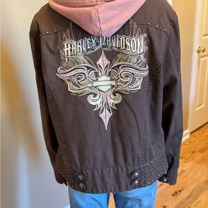 Harley Davidson Jacket with Coordinated Hoodie Vest